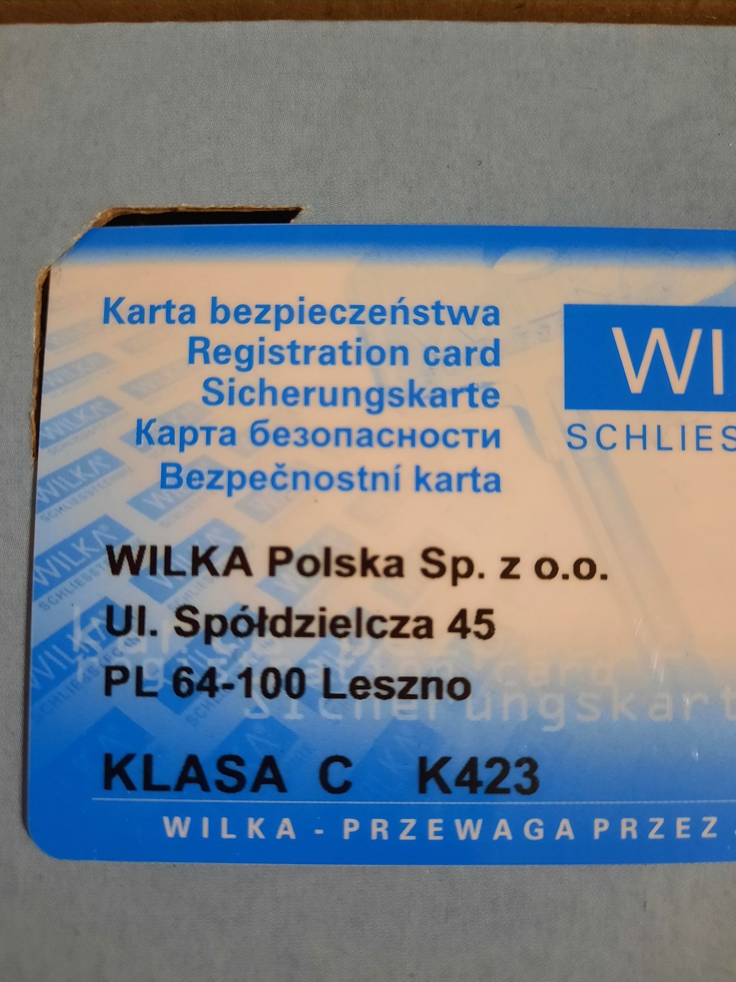 Komplet wkładek Wilka klasa C 45/50 + 45/50G