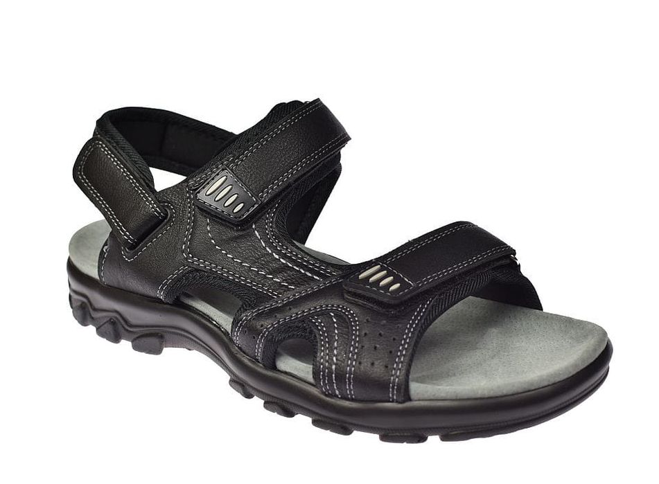 Sandały męskie regulacja rzepy skóra wkładka 1294 BK roz. 41