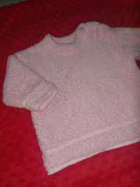 Sweter sweterek wlochaty bladoróżowy 68-74