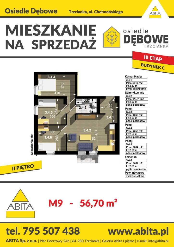 PROMOCJA Nowe mieszkanie Trzcianka ul.Chełmońskiego M9C Osiedle Dębowe