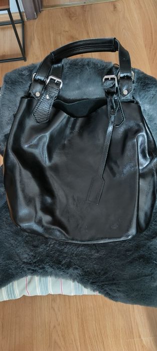 Duża czarna pojemna shopperka damska Wojas