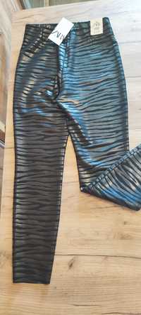 ZARA zebra print  Spodnie legginsy obcisłe M