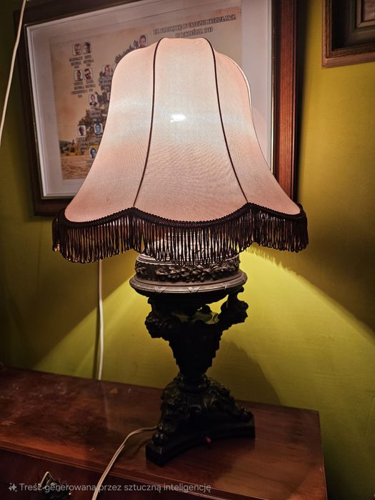 Lampa żeliwna  mosiądzowana antyczna