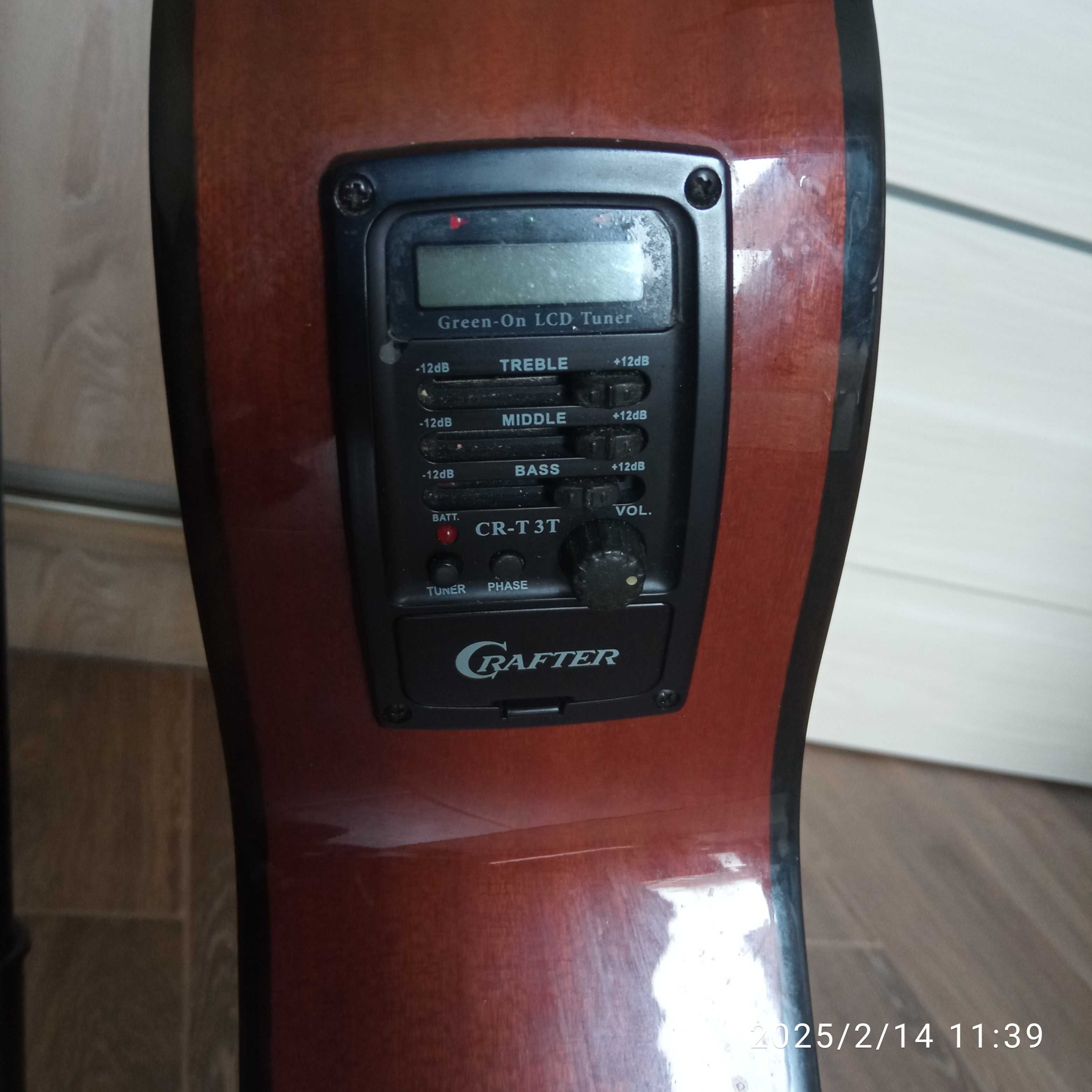 gitara elektroakustyczna Crafter HTC-24EQ/NT+piankowy pokrowiec+stojak