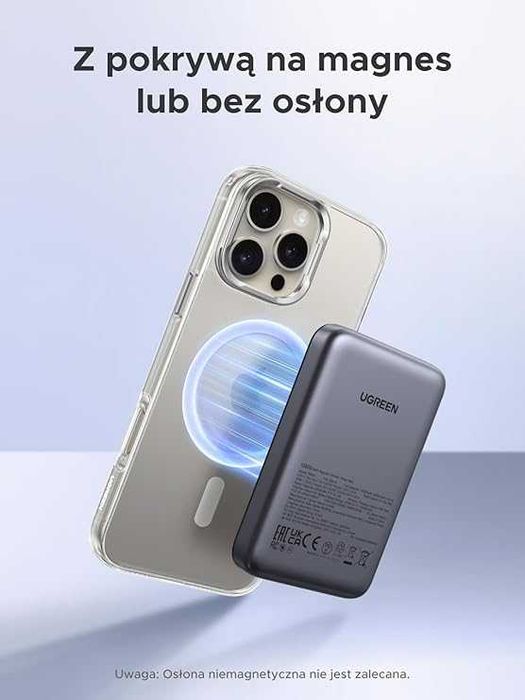 UGREEN Wireless Powerbank 10000mAh Magnetic funkcja szybkie ładowanie