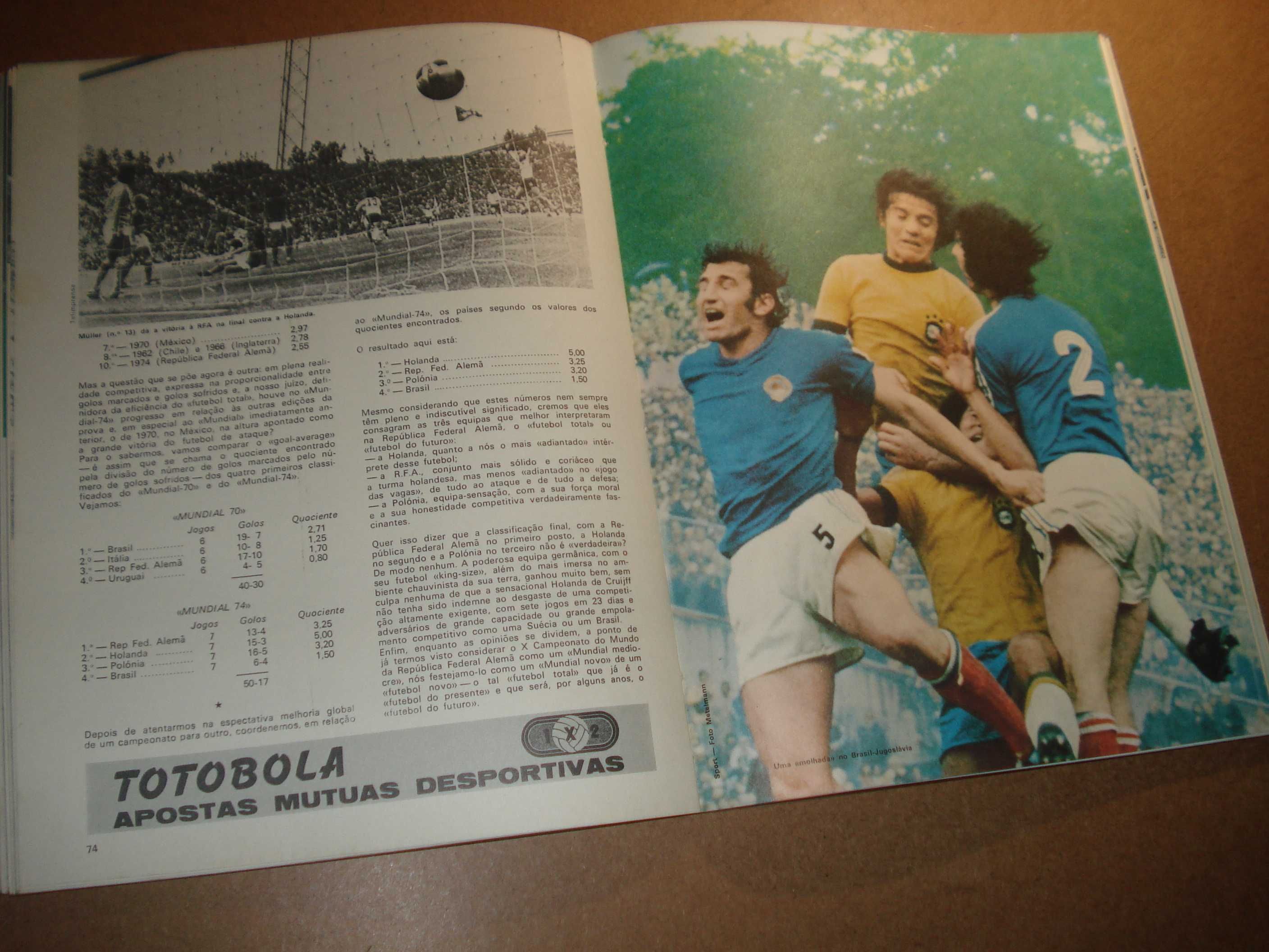 Antigo Livro Futebol 1974 com Eusébio no interior 1º edição.