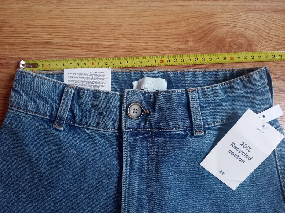 Spodnie jeansowe wide leg cropped H&M 36