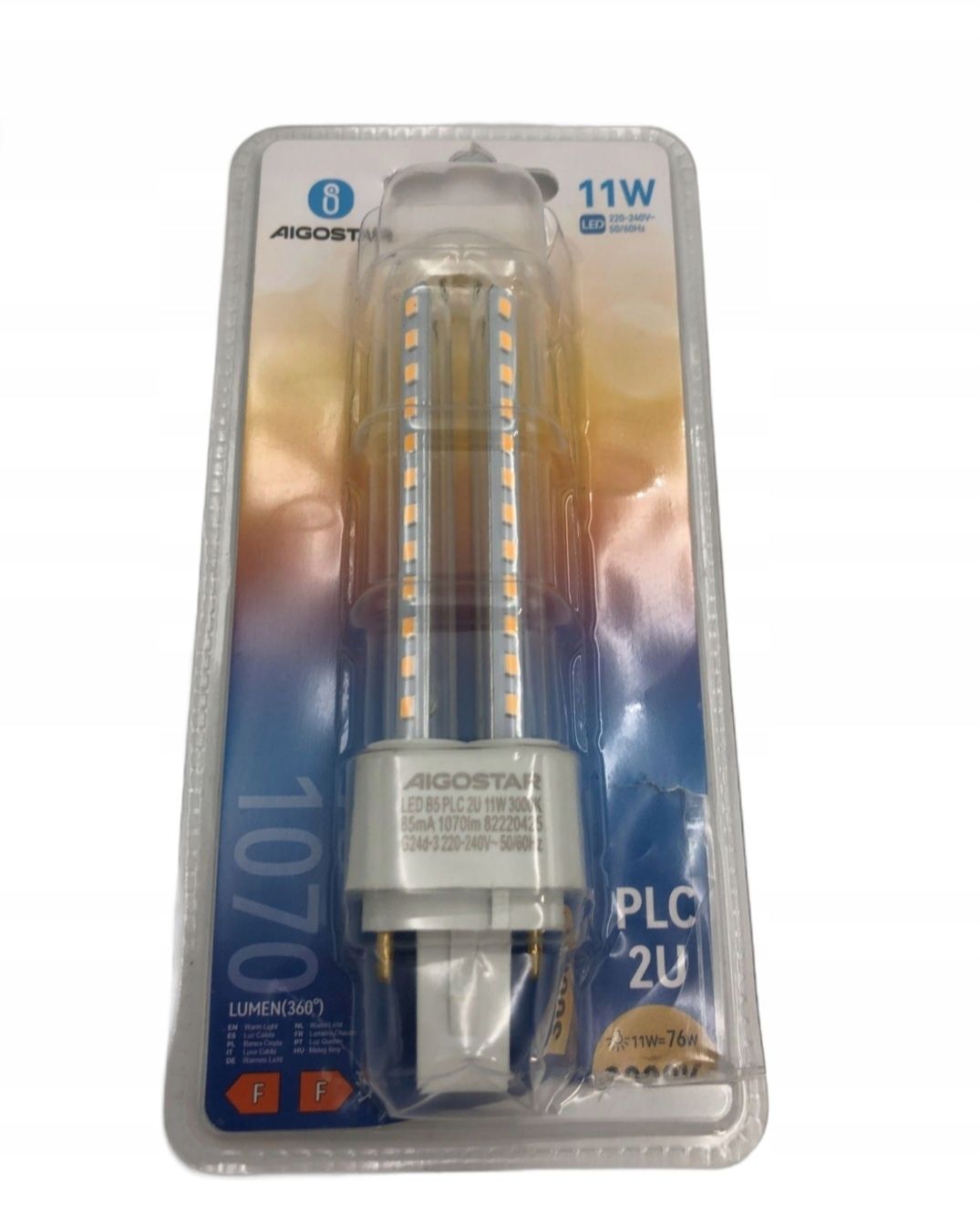 Żarówka LED Plc G24d-3 11w Ccd 230V Rurkowa 2u 1070lm 3000k Barwa Ciep