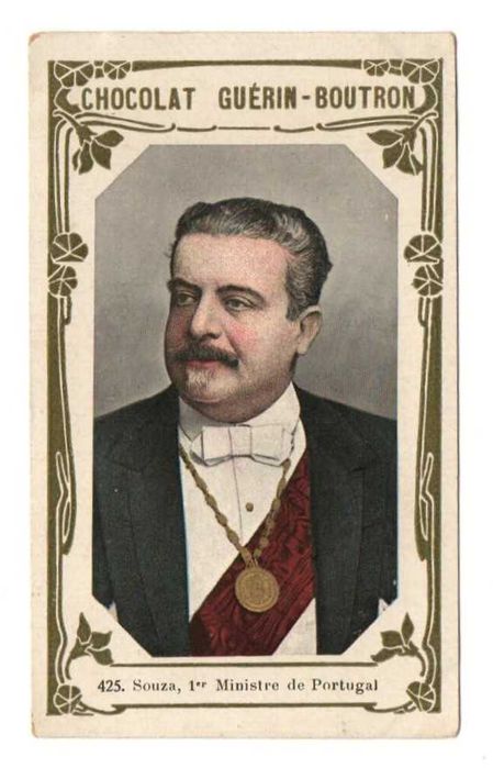 Publicidade chocolat guerin-boutron: Família Real e políticos lusos