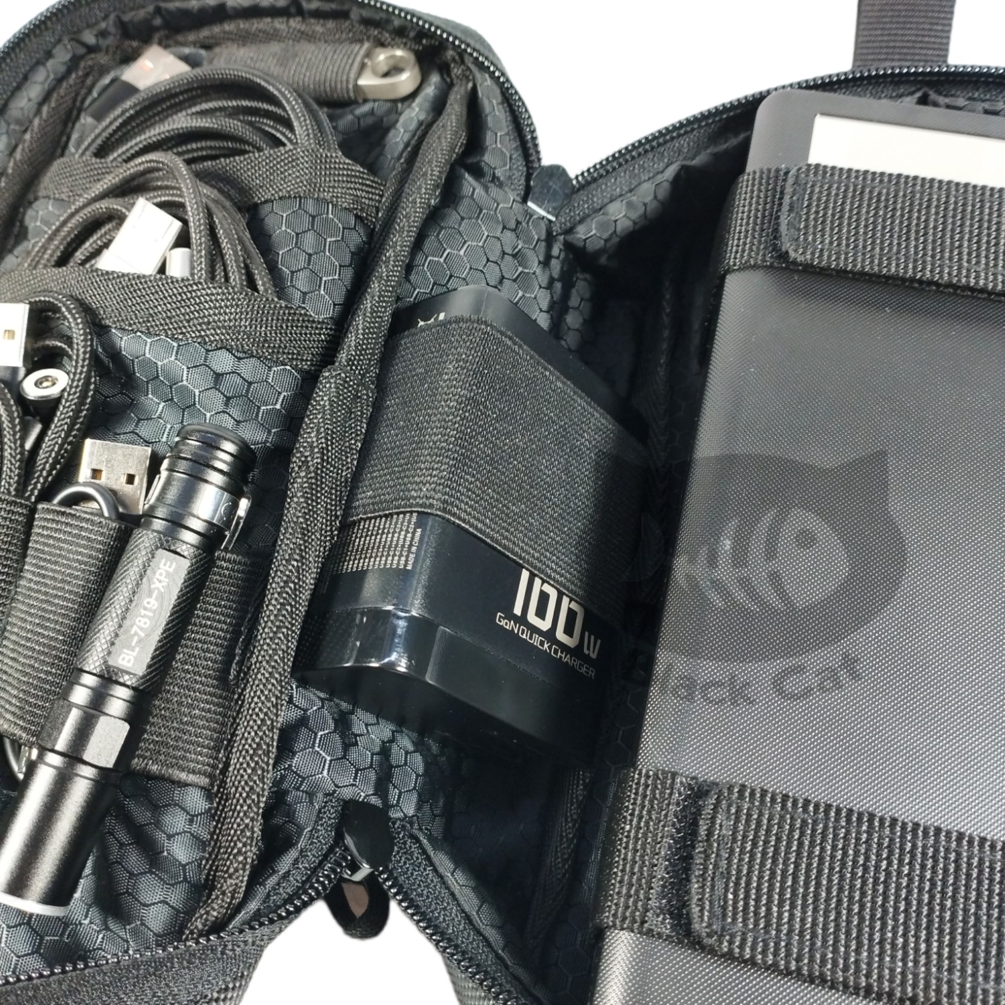 EDC Pouch, органайзер, чехол для Power Bank, проводов, мультитула, фон