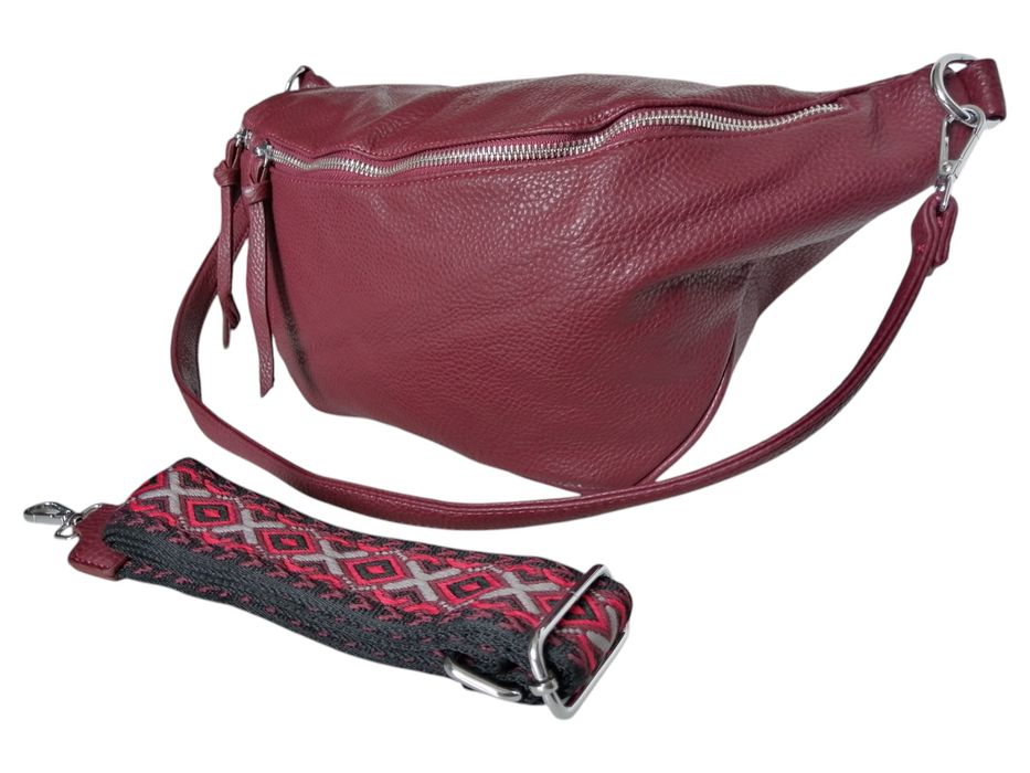 Nerka Damska Torebka Saszetka Listonoszka Ramię Torba Duża Czerwony