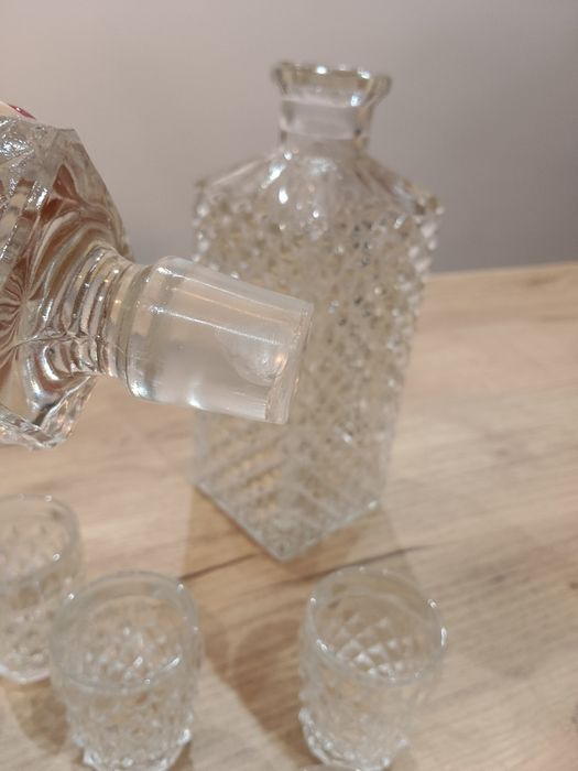 Karafka kryształowa i 6 kieliszków kryształ  antyk