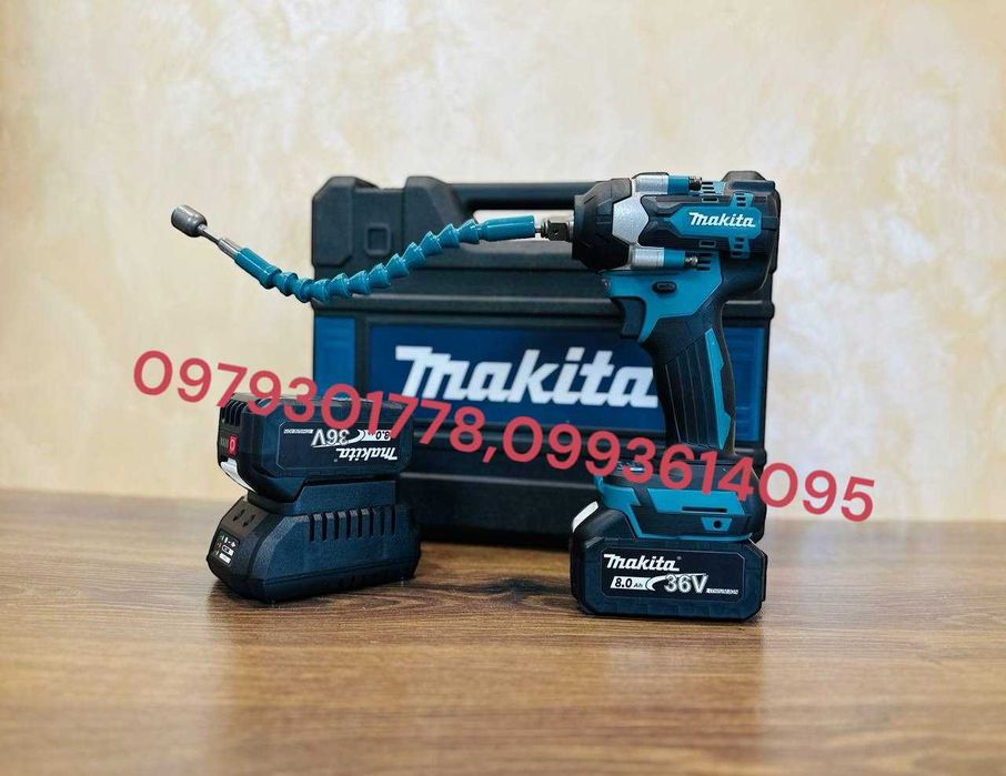 Акумуляторний Гайкокрут Makita 500Nm Винтоверт з набором інструментів