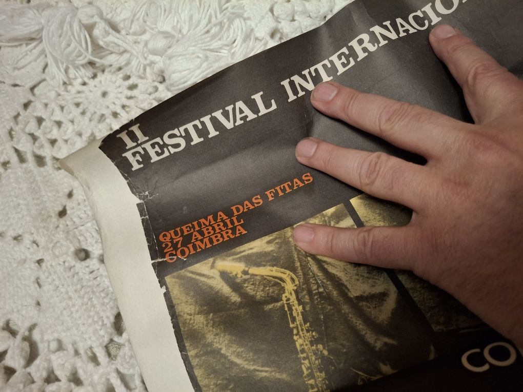 Raro cartaz 1968 frstival jazz coimbra queiima fitas