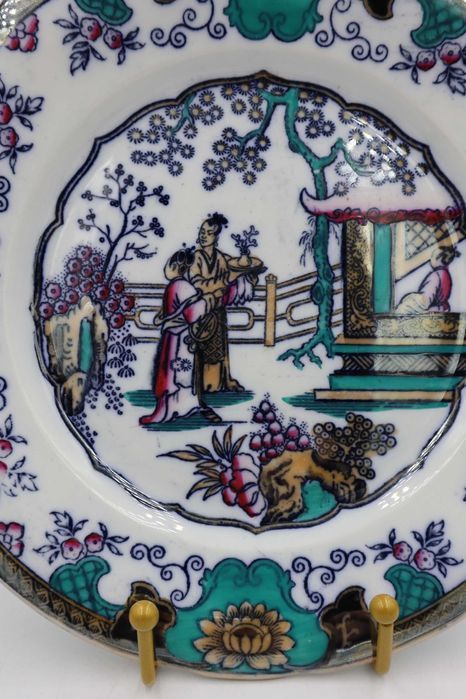 Talerz  z lat 1850/1880 talerz marki Boch Freres  CANTON Chinoiserie