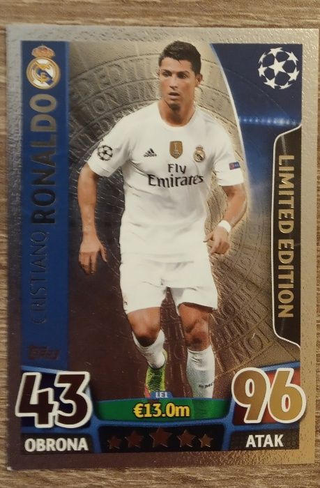 Karta piłkarska Match Attax Cristiano Ronaldo Limited Edition