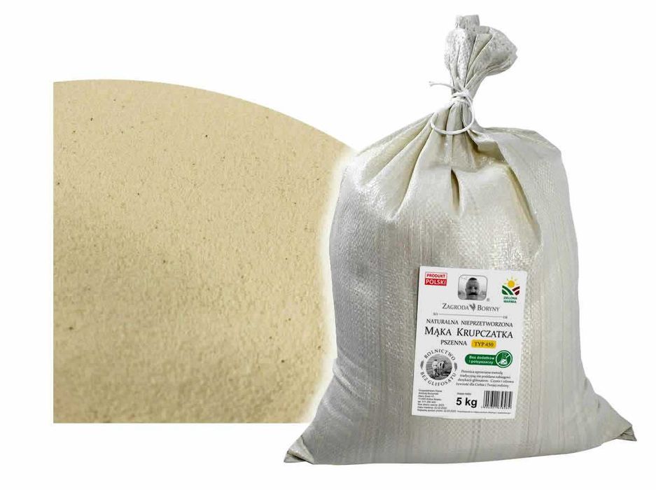Mąka Pszenna 450 Krupczatka Semolina 5 KG bez Polepszaczy i Glifosatu