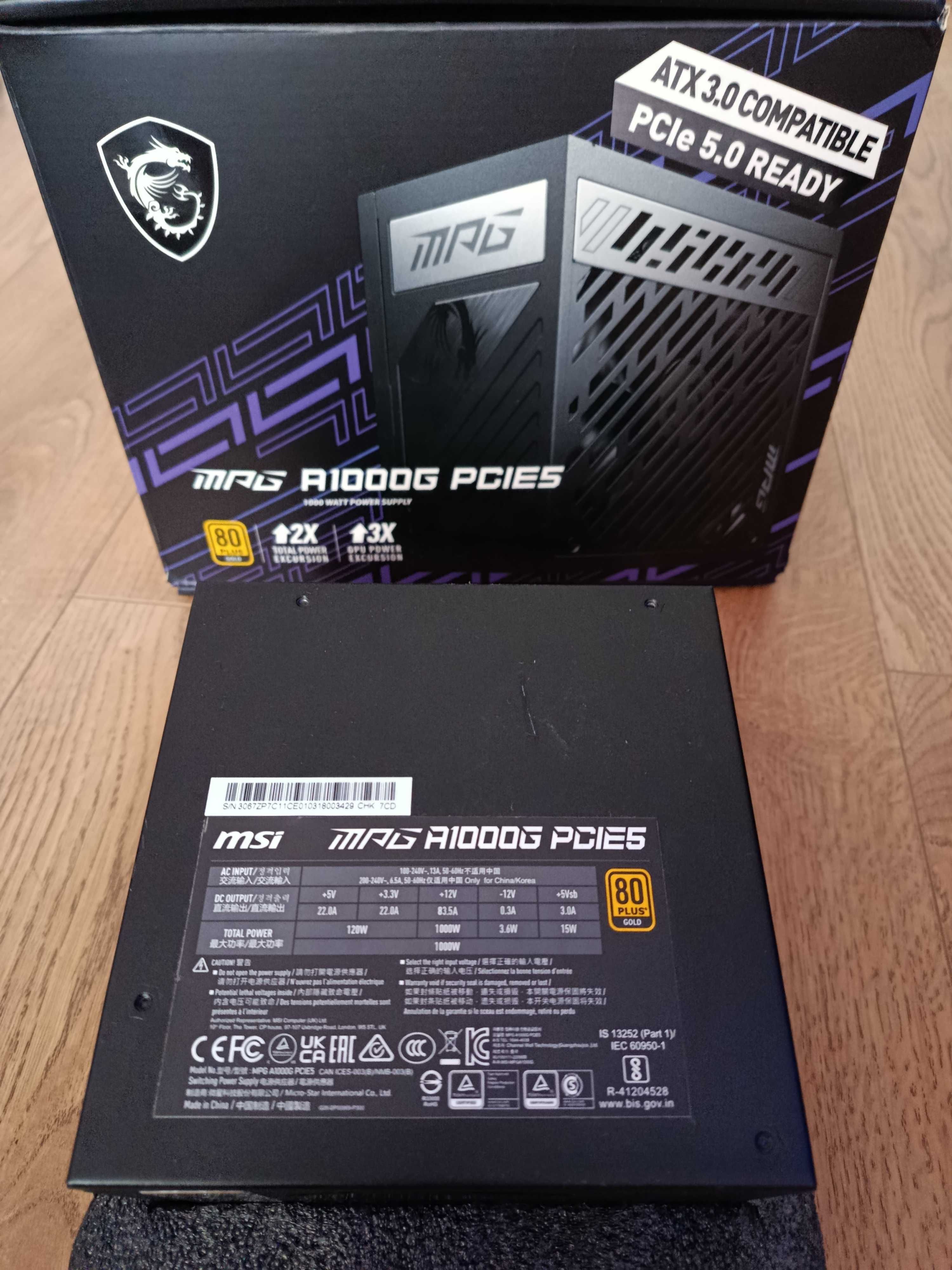Zasilacz MSI MPG A1000G PCIE5 1000W