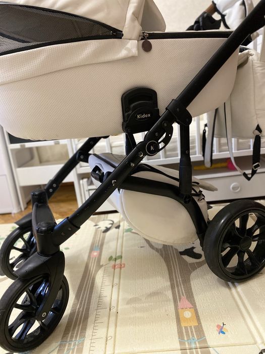 Дитяча Коляска 2 в 1 Kidex K-Style Diamond White Handle Brown