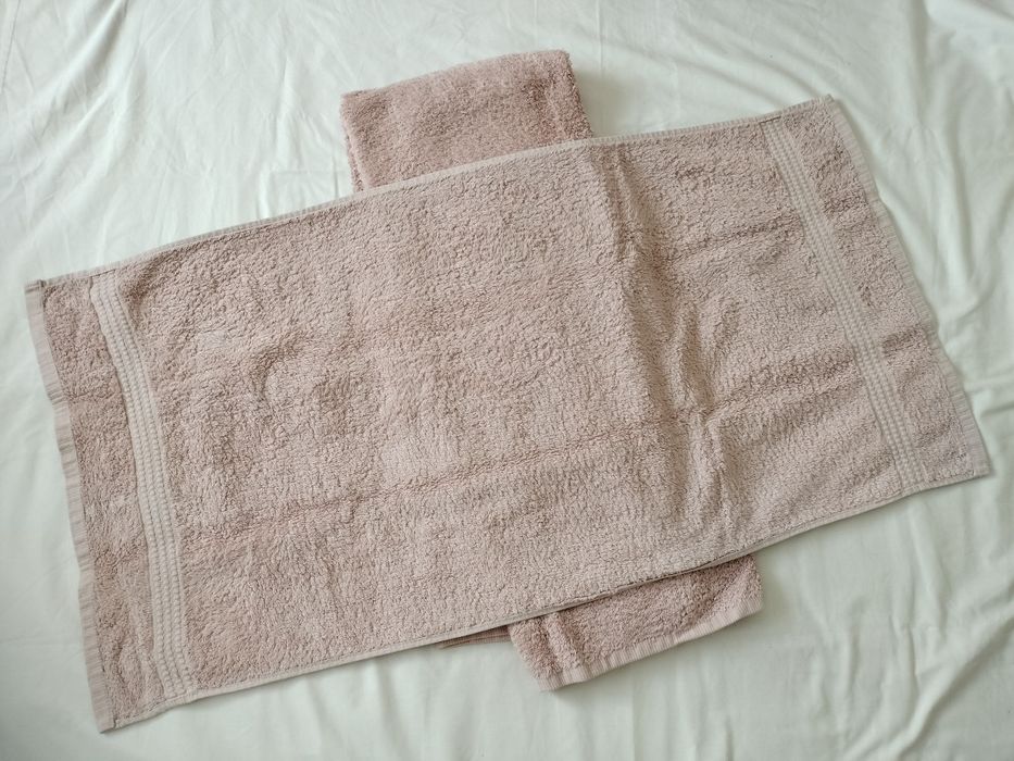 Conjunto 2 toalhas turcas rosa claro
