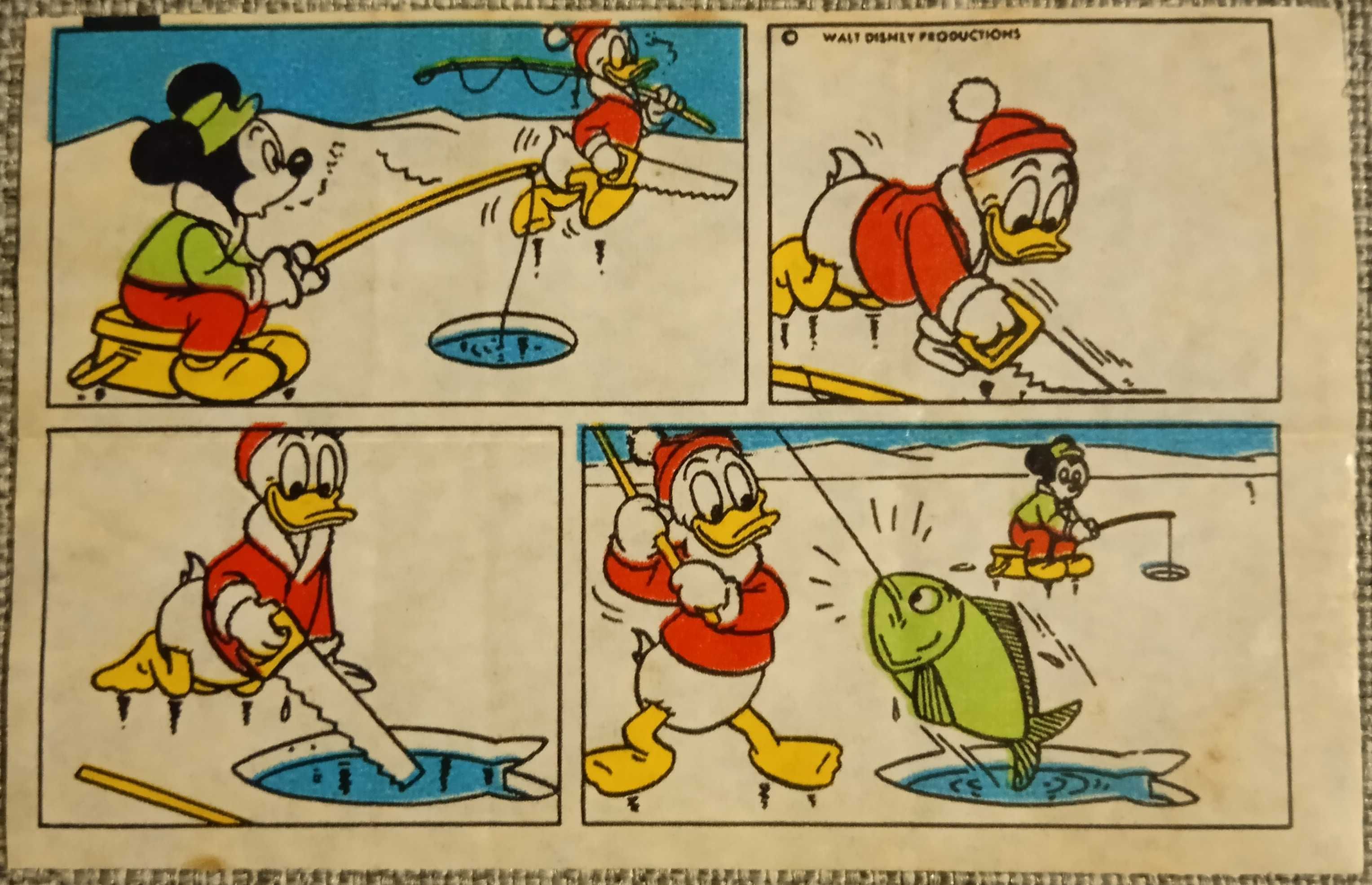 Historyjki z gumy do żucia Donald z lat 90' + naklejka