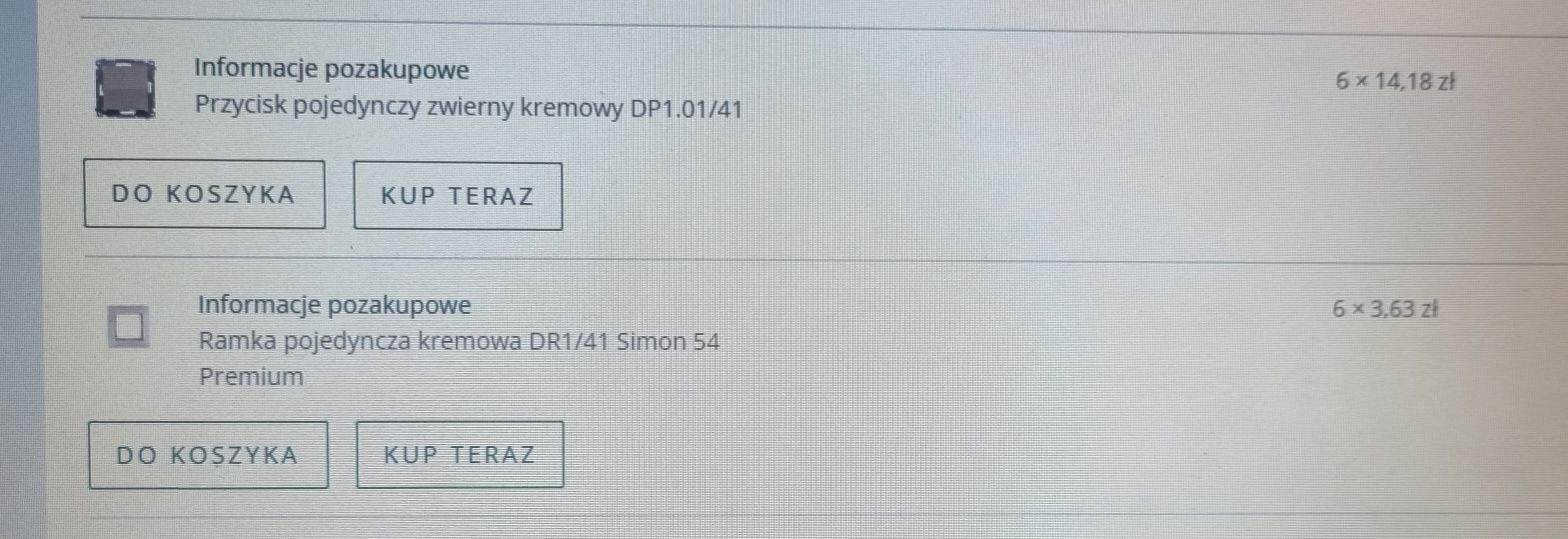 SIMONE przycisk pojedynczy zwierny kremowy DP1.01/41