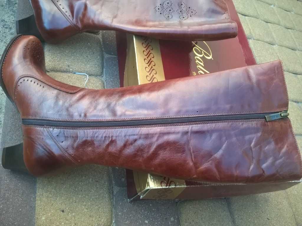 NOWE Buty-Kozaki KOWBOJKI Damskie36 Skóra100% BRĄZ-połysk I-Klasa Gw6m