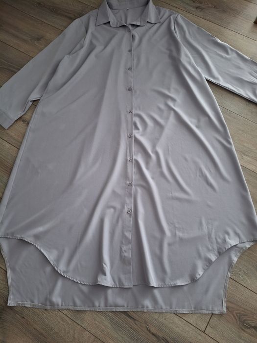 Лавандовое платье рубашка большого размера