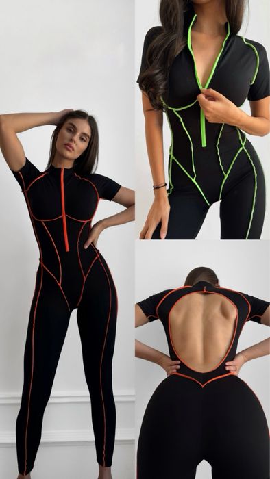 Фітнес комбінезон з Неоновими швами