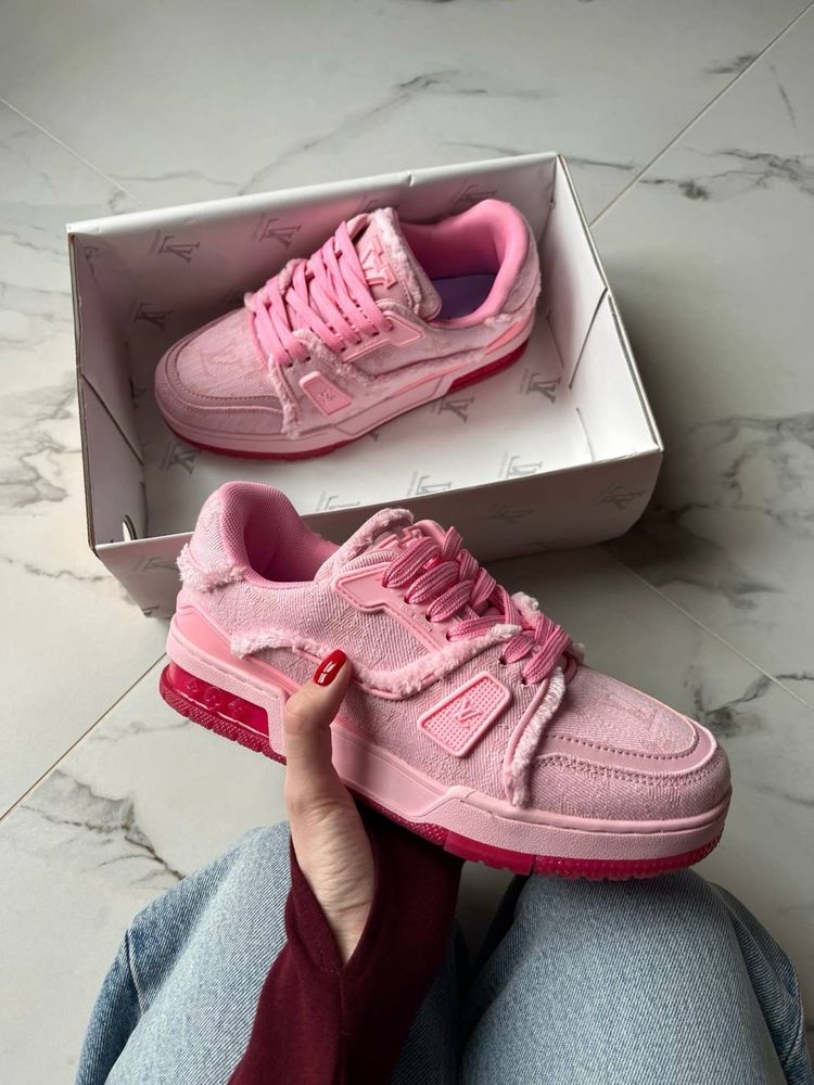 БЕЗ ПЕРЕДОПЛАТ‼️ Жіночі кросівки Louis Vuitton Trainer Triple Pink