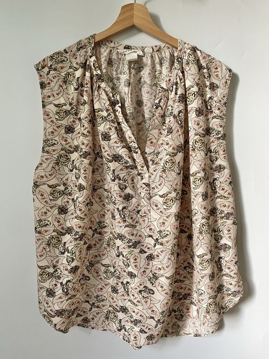 Letnia bluzka bez rękawów paisley boho etno 100% modal na wakacje H&M