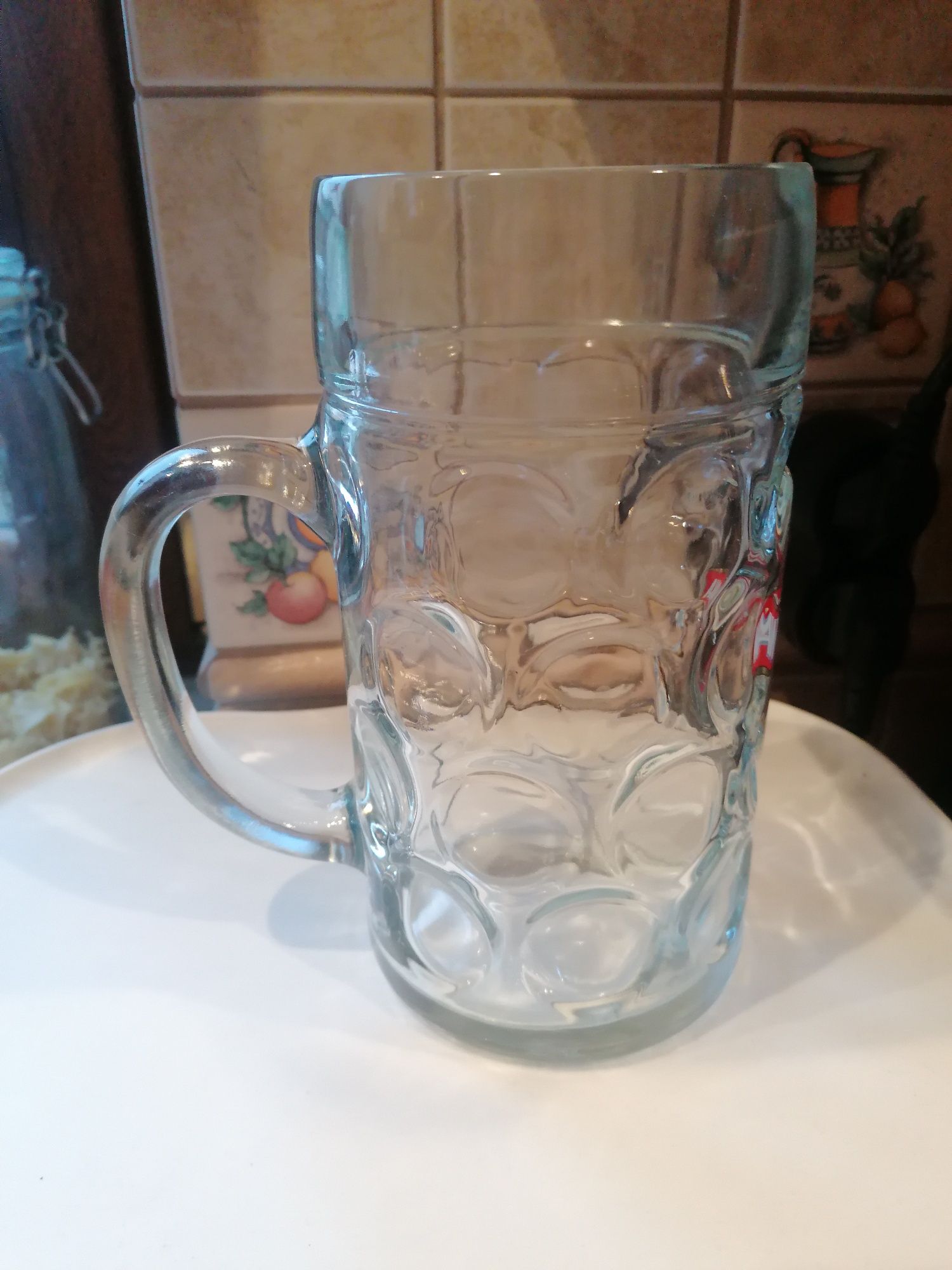Kufel szklany Warka do piwa pojemność 1 litr