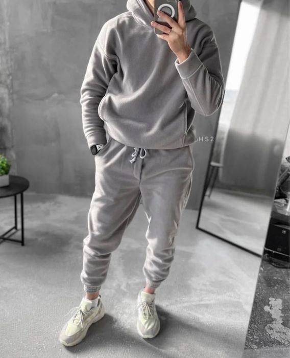 Мужской зимний костюм из флиса POLAR худи/кофта и штаны 48-50 50-52