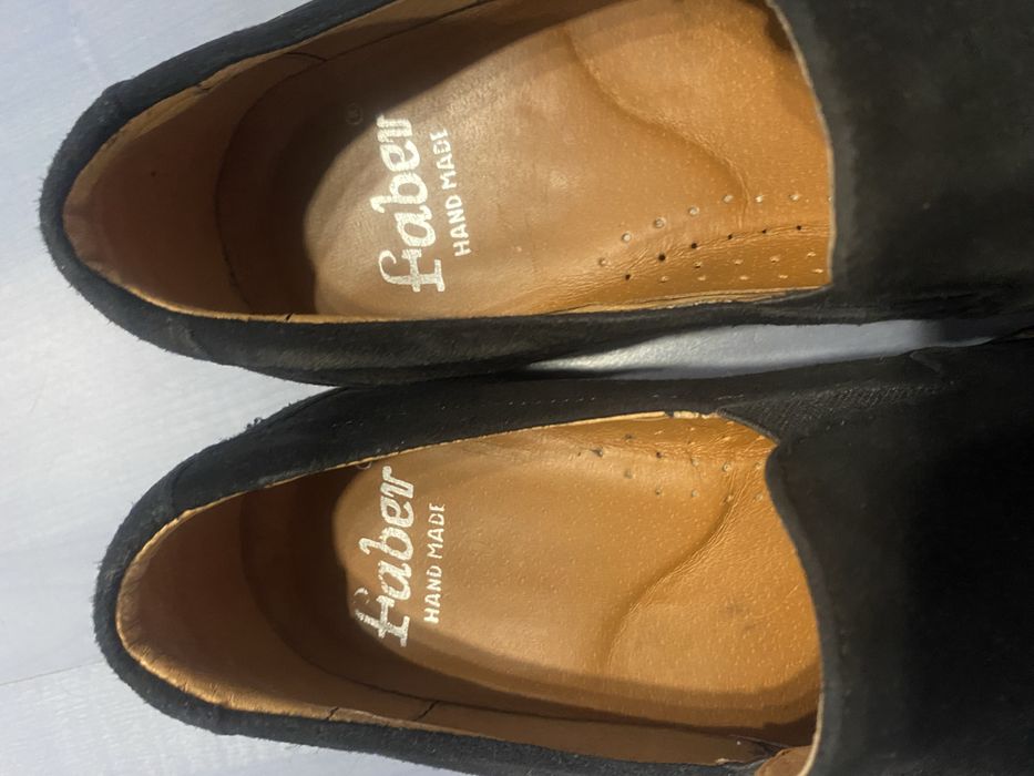 Buty/Mokasyny eleganckie skórzane męskie/chłopięce czarne rozm39