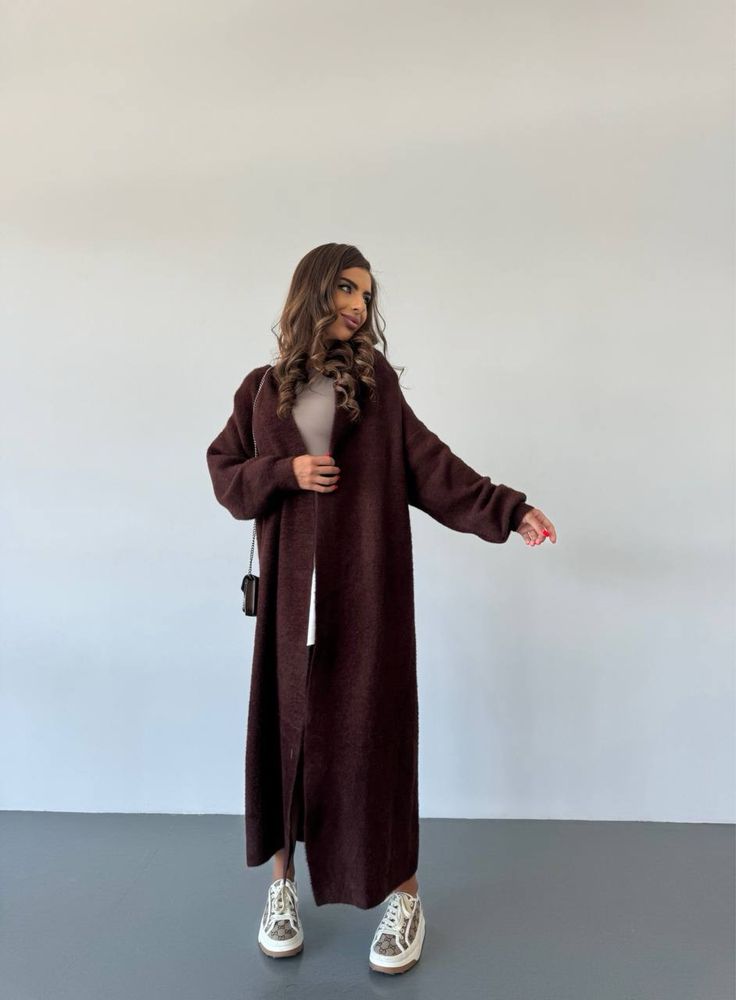 Жіночий кардиган довгий беж, білий, молочний, шоколад, рожевий, жовтий