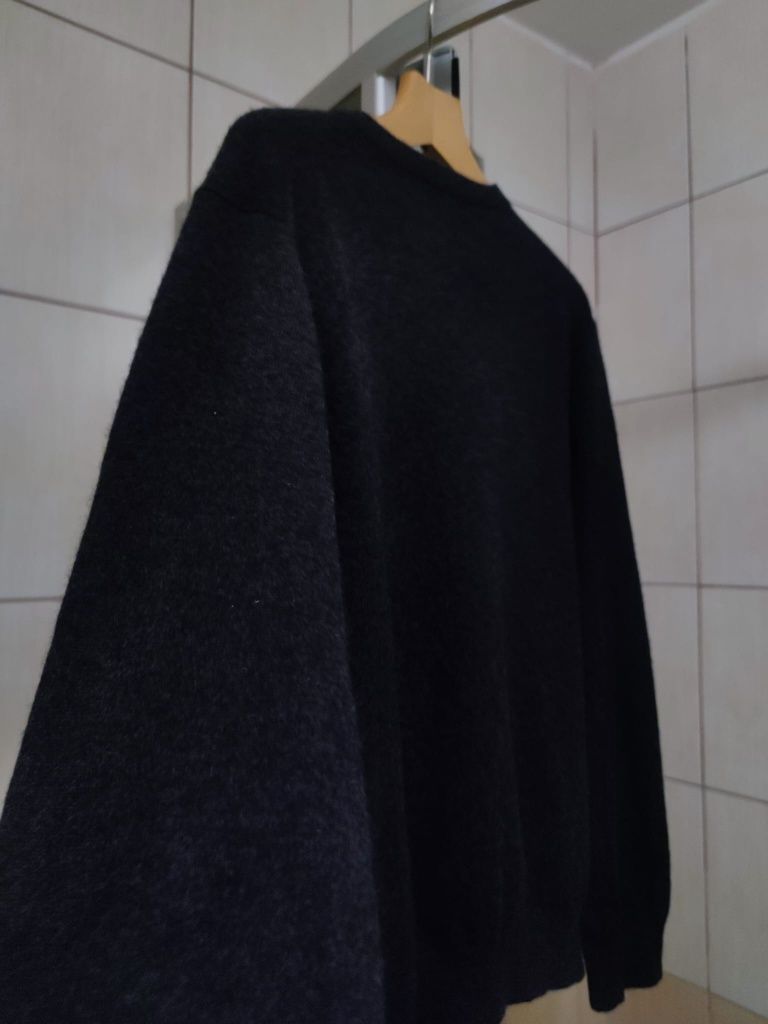 Sweter klasyczny L męski szary siwy Tailor and sons cashmere kaszmir c