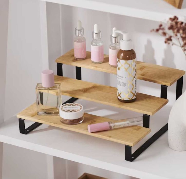 Mocna Półka Bambusowa 3 poziomowa Loft Organizer Kuchnia Łazienka Dom
