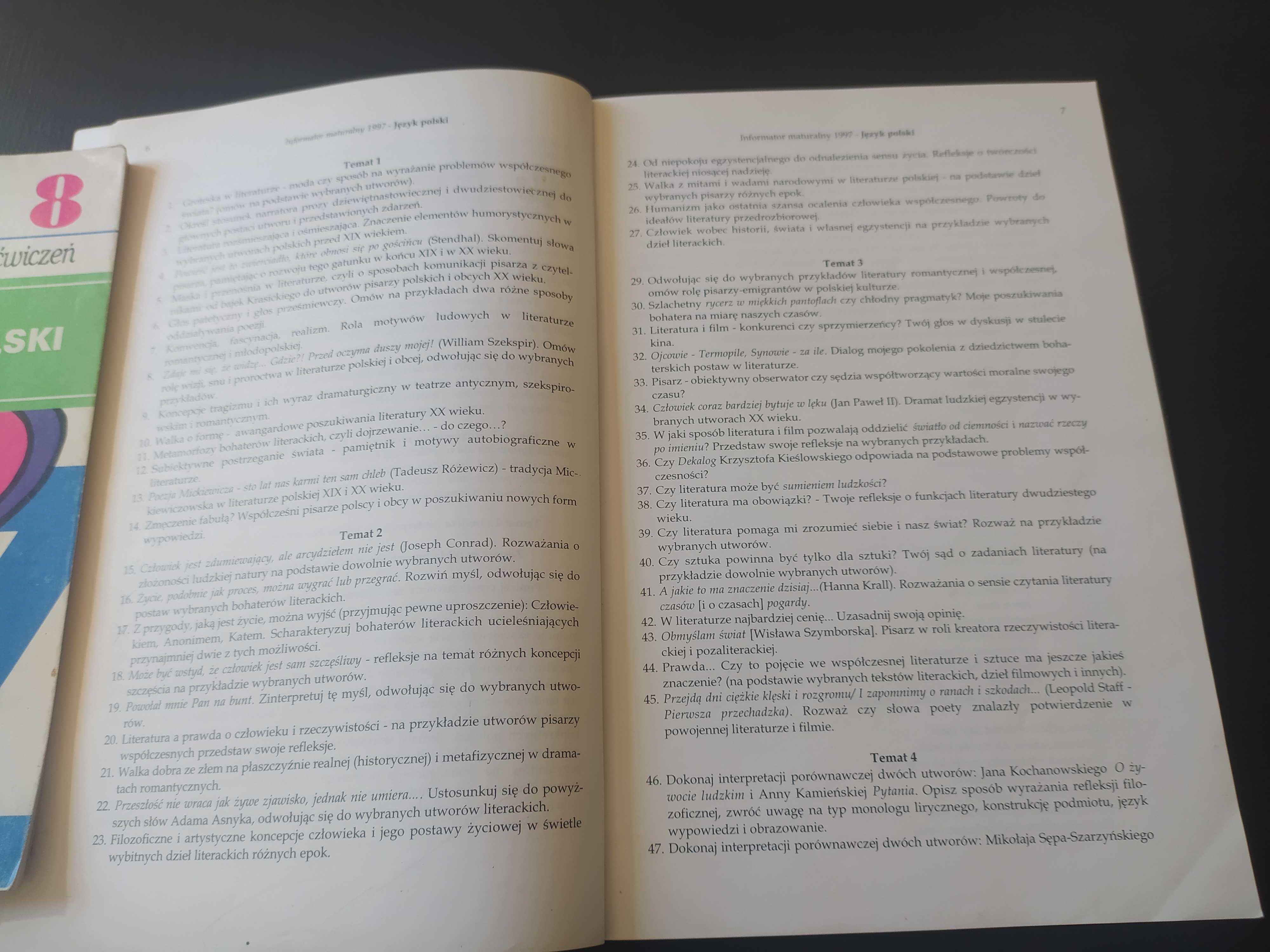 język polski matura , zeszyt ćwiczeń gramatyka klasa VIII