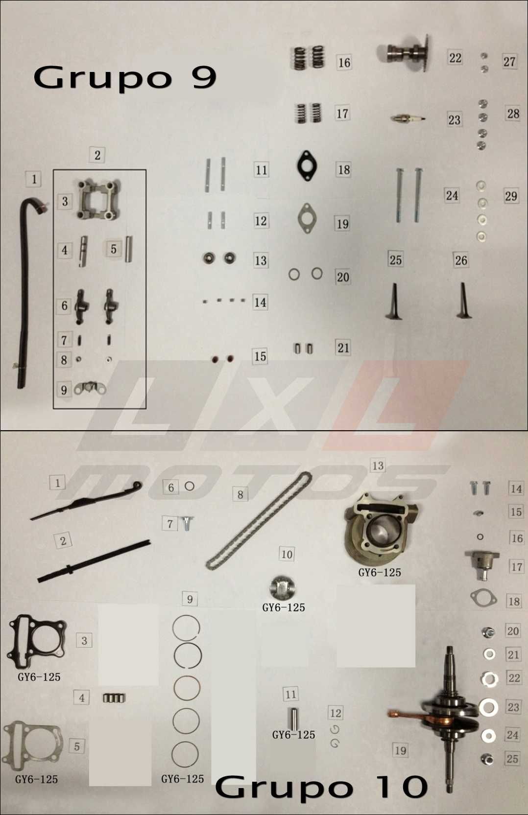 Peças para Motor GY6 125 / 150 cc Scooter