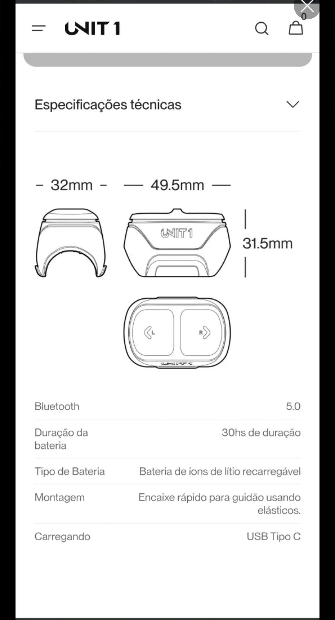 Comando de Luzes de Bicicleta UNIT1