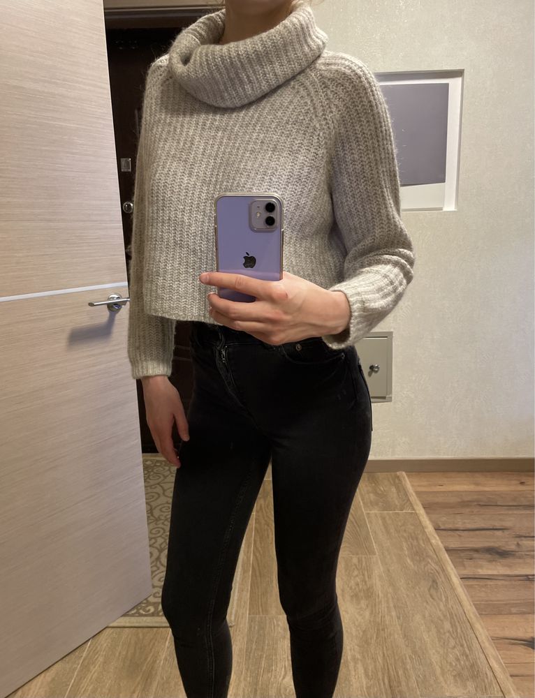 Теплый укороченный свитер топ светр джемпер топ ZARA