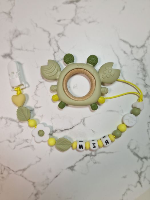 Подарунковий набір для малюка, гризунець,тримач для пустушки