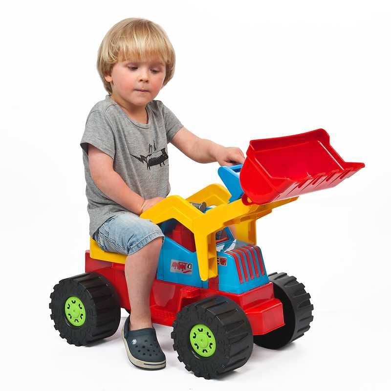 Duża zabawka koparka dla dziecka jeździk duże koła
