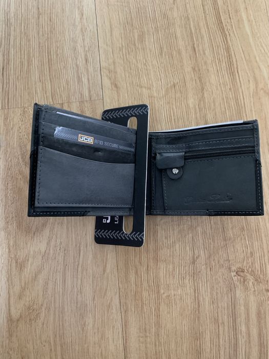 JCB skorzany portfel z ochrona kart