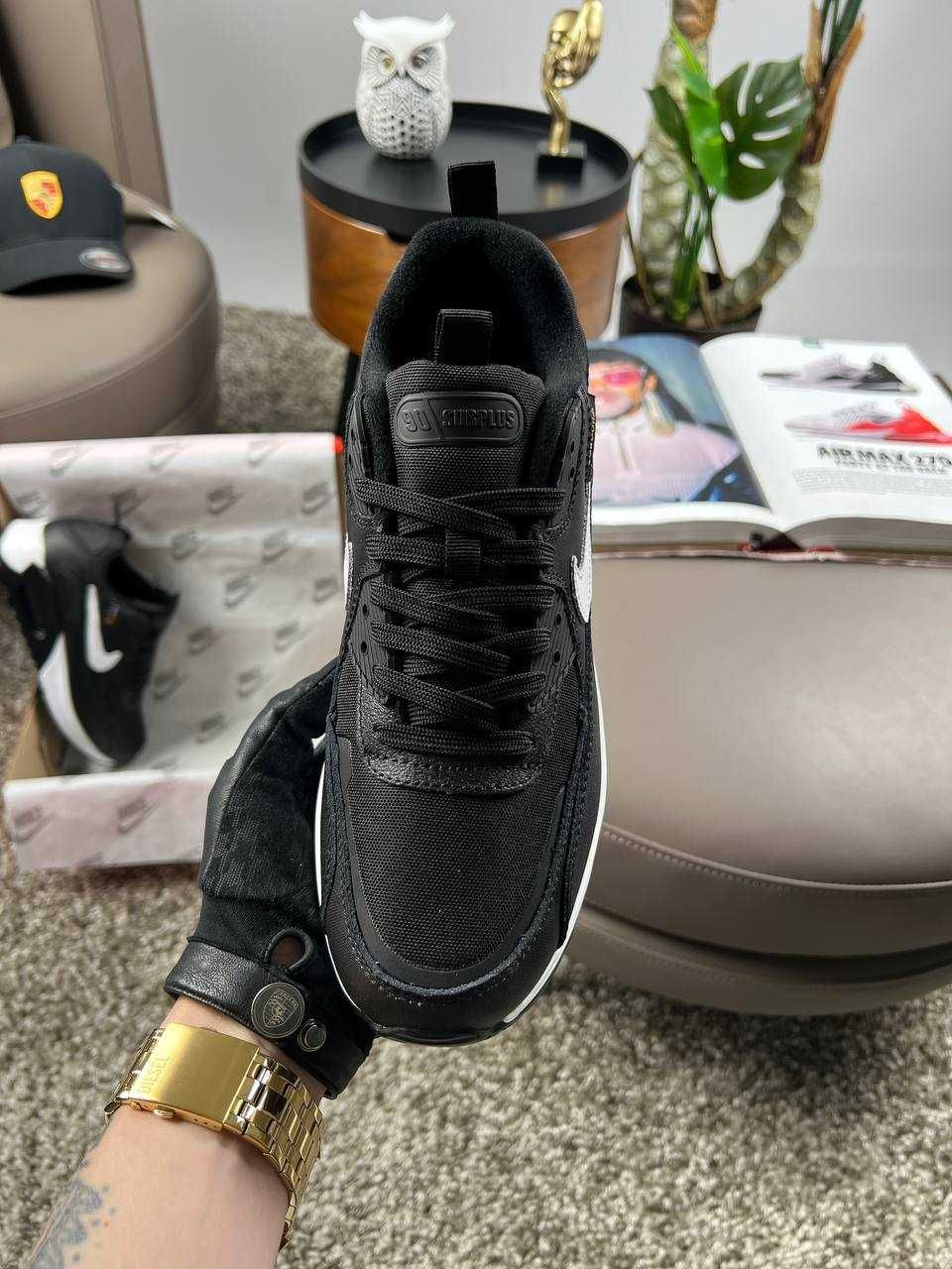 Чоловічі кросівки найк аір макс Nike Air Max 90  Black White [41-46]
