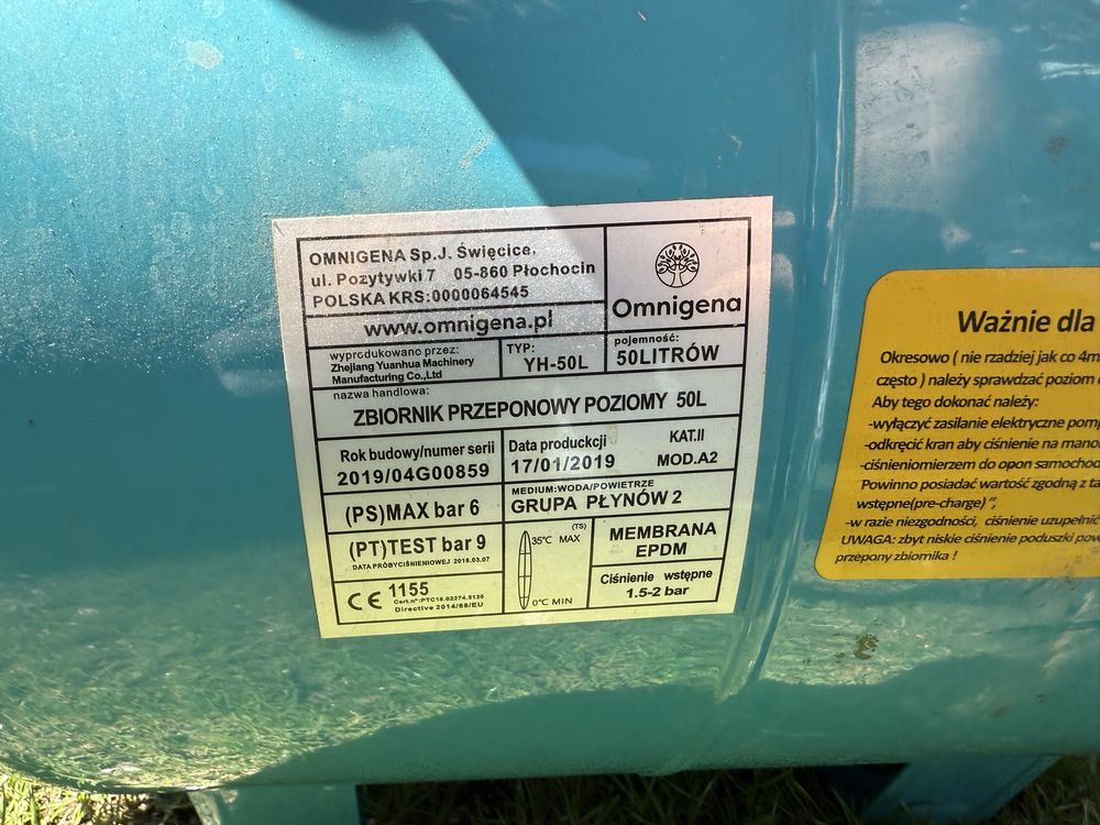 Hydrofor przeponowy omnigena