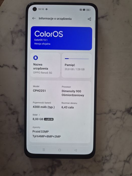 Smartfon oppo reno 6 5g