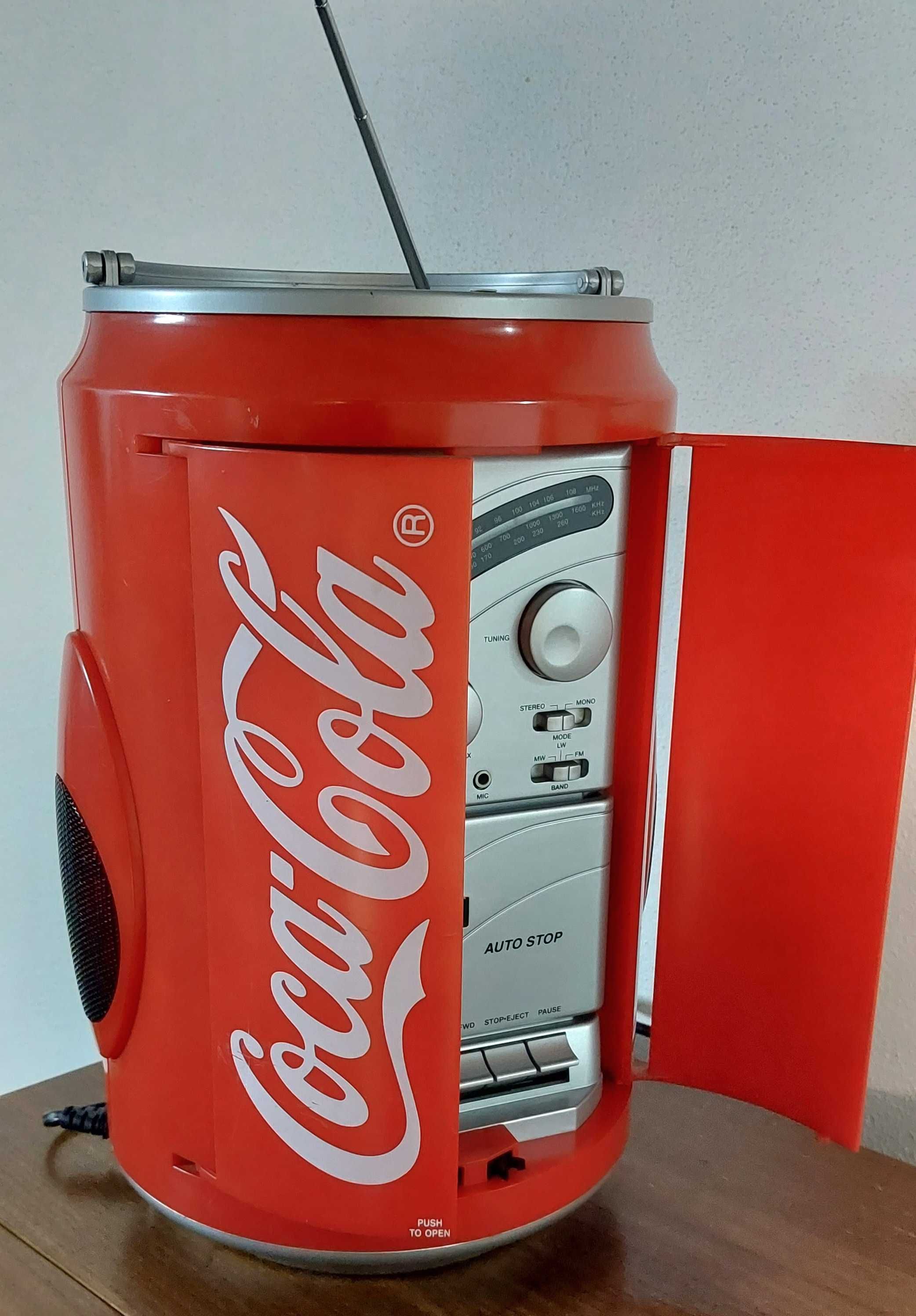 Rádio e leitor de cassetes Coca-Cola