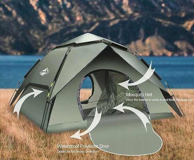 Namiot Turystyczny Kemping 3-4 osobowy 210x210 szybki montaż Nr00232