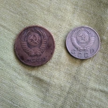 Монета СССР 10 коп 1953 г и 3 коп 1971 г